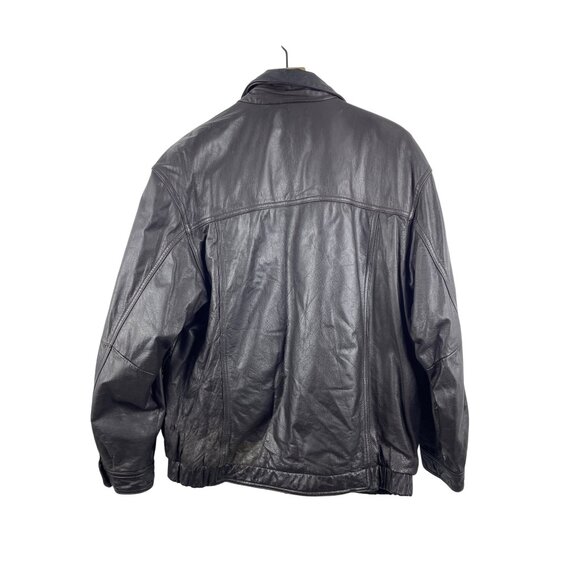Member's Only Men's Medium Vintage 100% Leather Bomber Aviator Jacket Brown - Picture 13 of 16